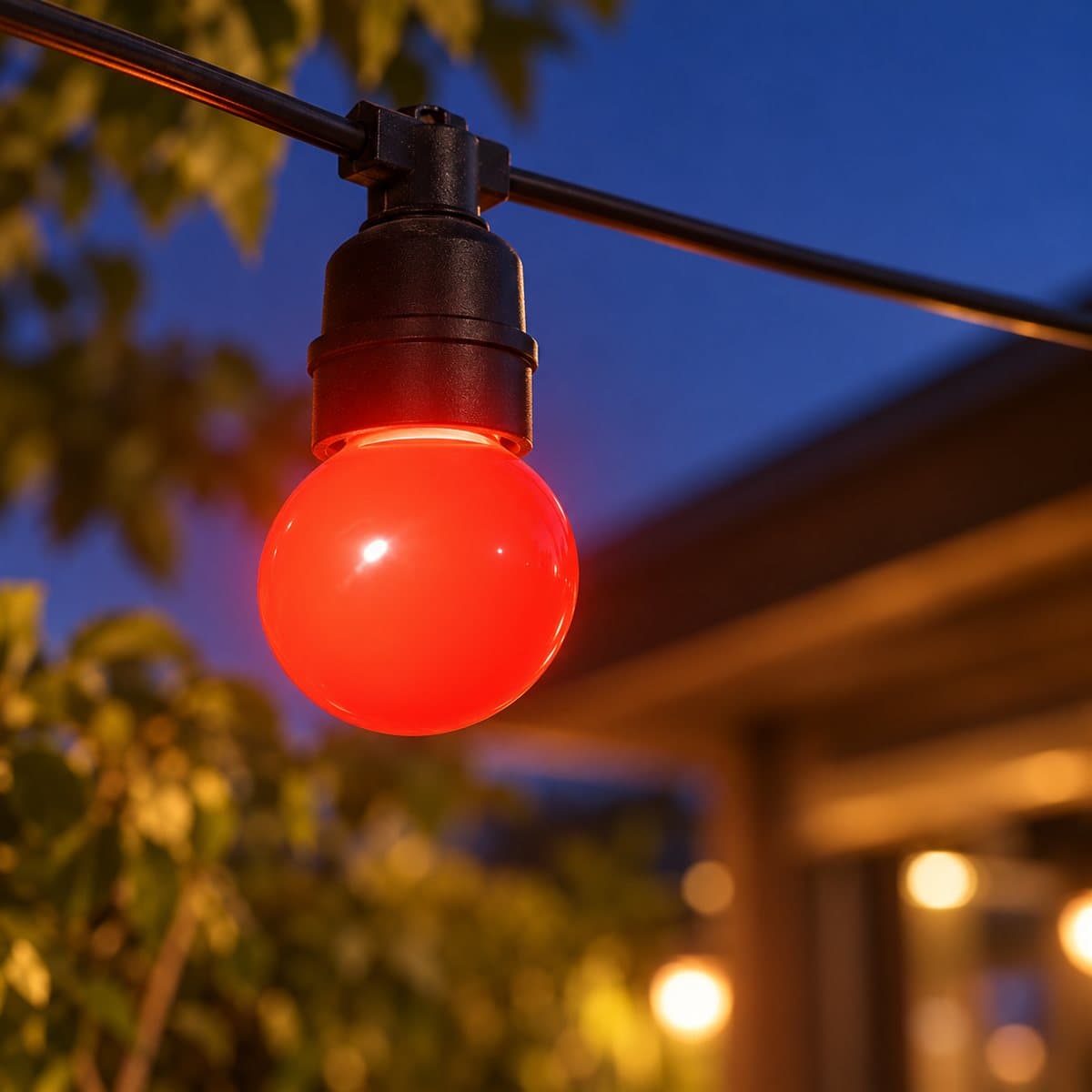 Bóng đèn LED bulb trang trí E27 Panasonic đã lắp đặt, đang chiếu sáng