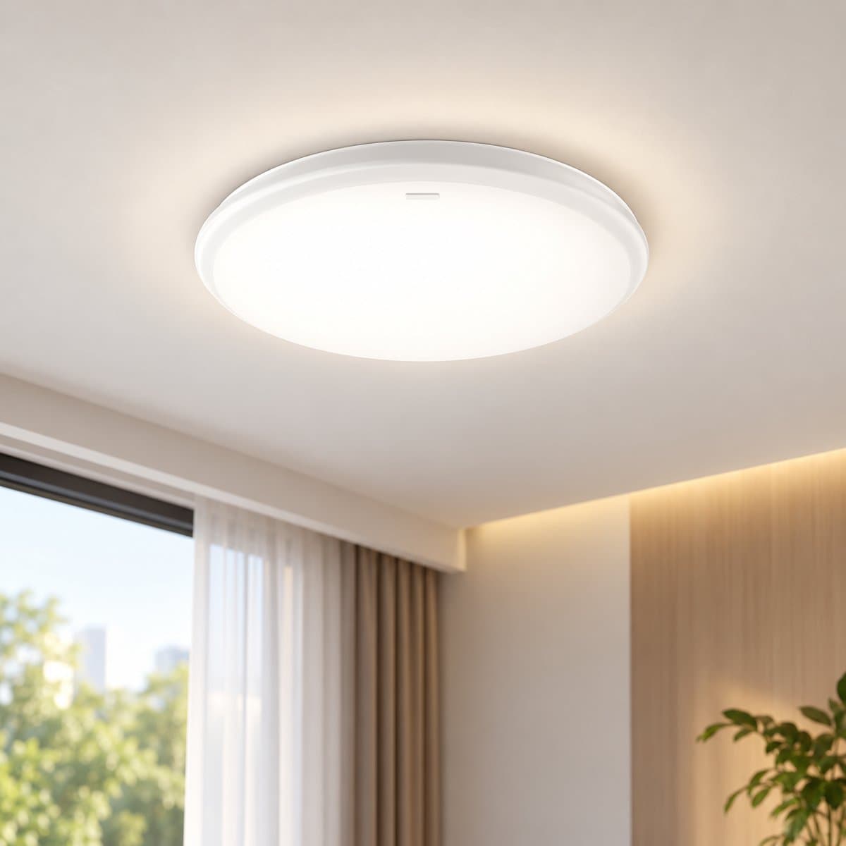 Đèn LED ốp trần CL254 Philips đã lắp đặt, đang chiếu sáng