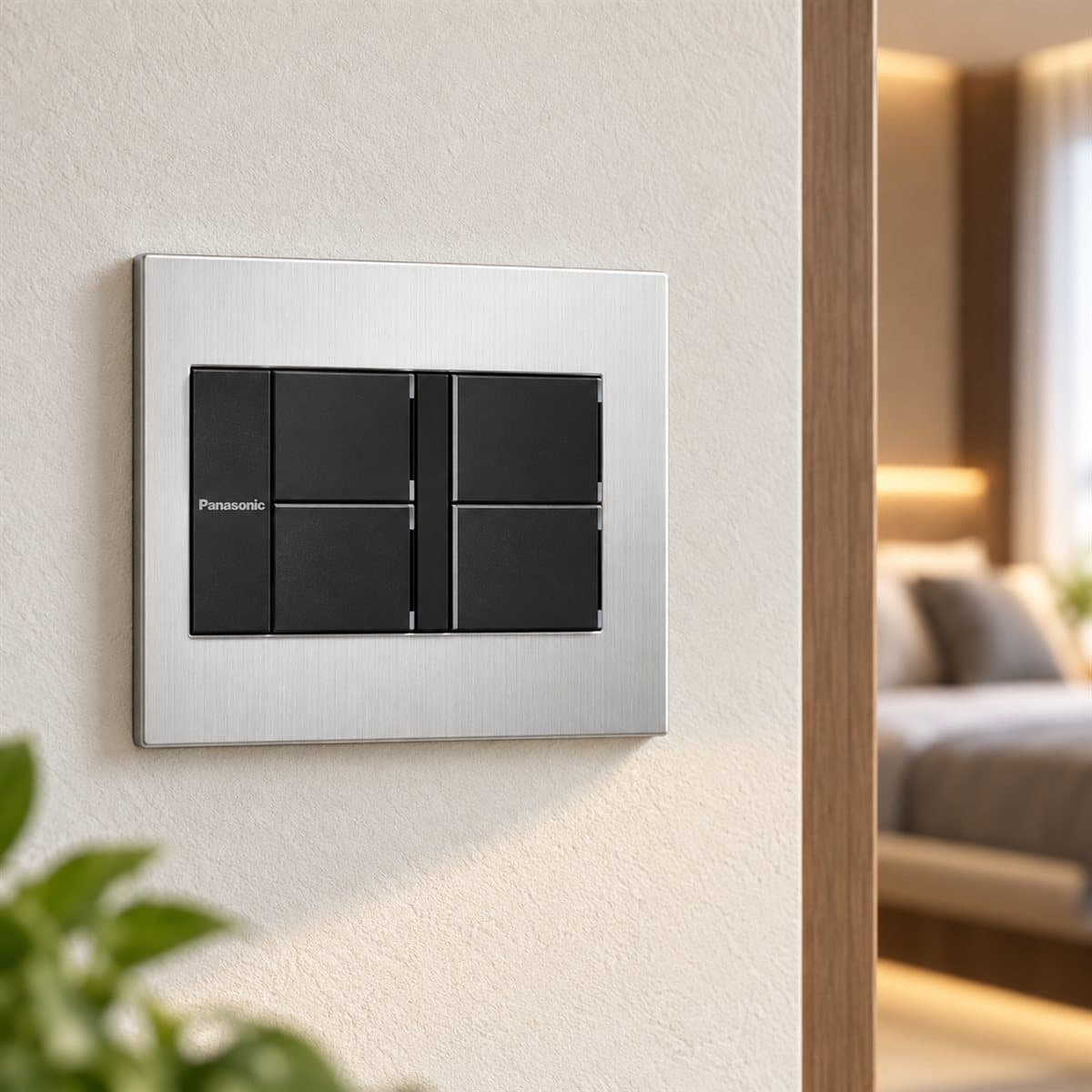 Bộ 4 công tắc có đèn báo Gen-X Panasonic đã lắp đặt trong nhà