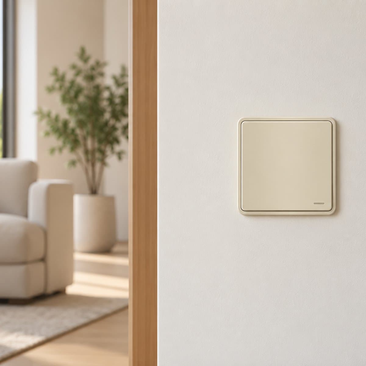 Công tắc đơn 16AX có LED AvatarOn Schneider đã lắp đặt trong nhà