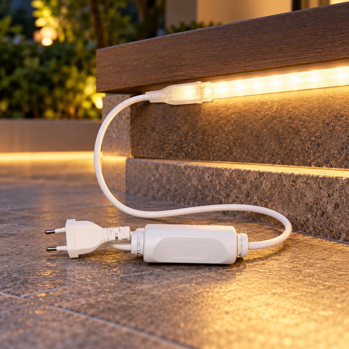 Driver nguồn non flicker LED dây ngoài trời Panasonic đã lắp đặt, đang chiếu sáng