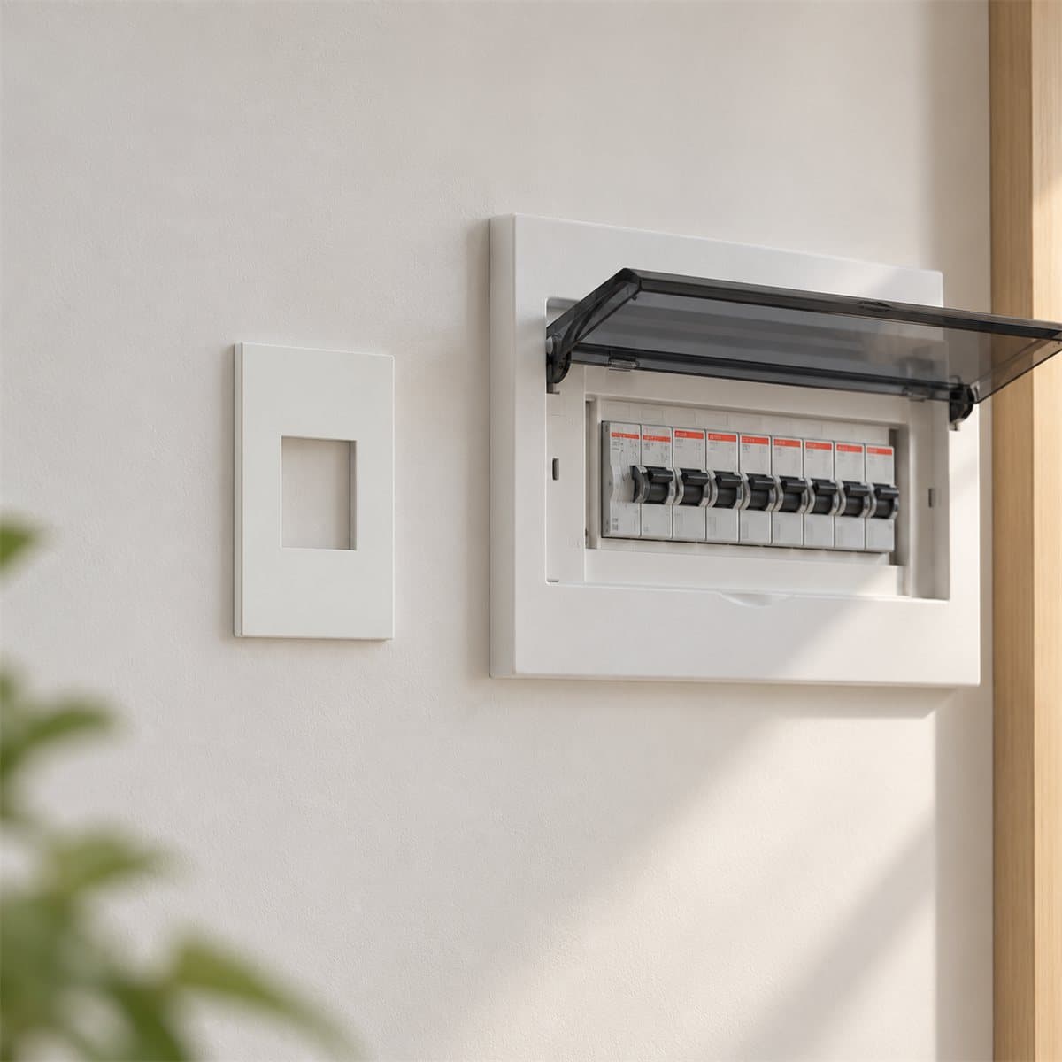 Mặt cho MCB 2 cực AvatarOn A Schneider đã lắp đặt trong nhà