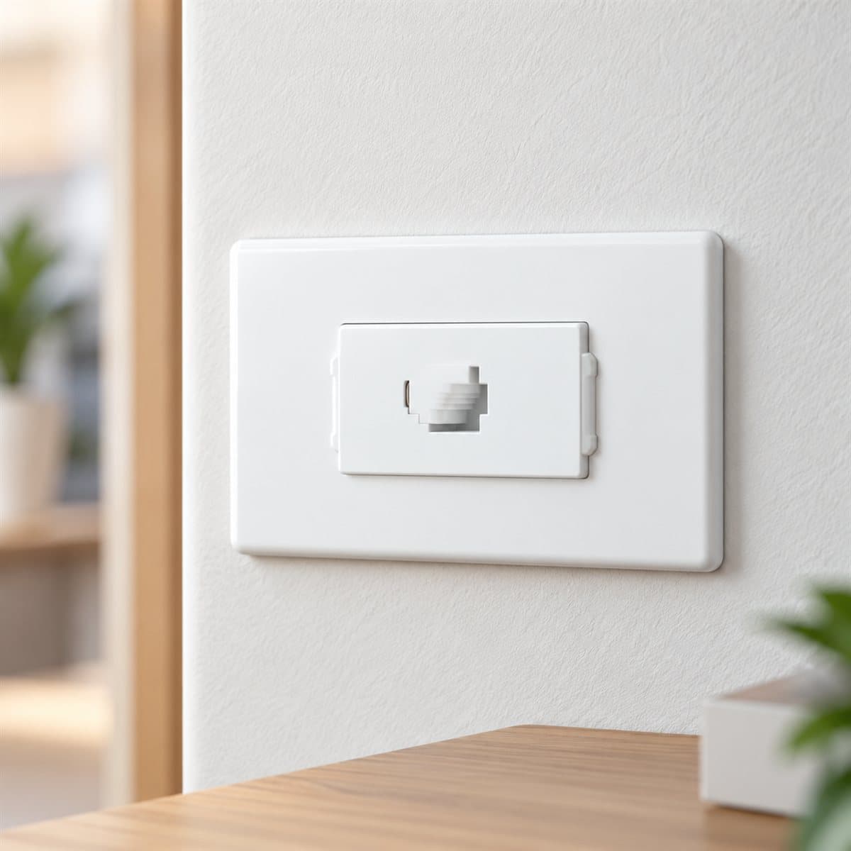 Ổ cắm điện thoại 4 cực Full Color Wide Panasonic đã lắp đặt trong nhà
