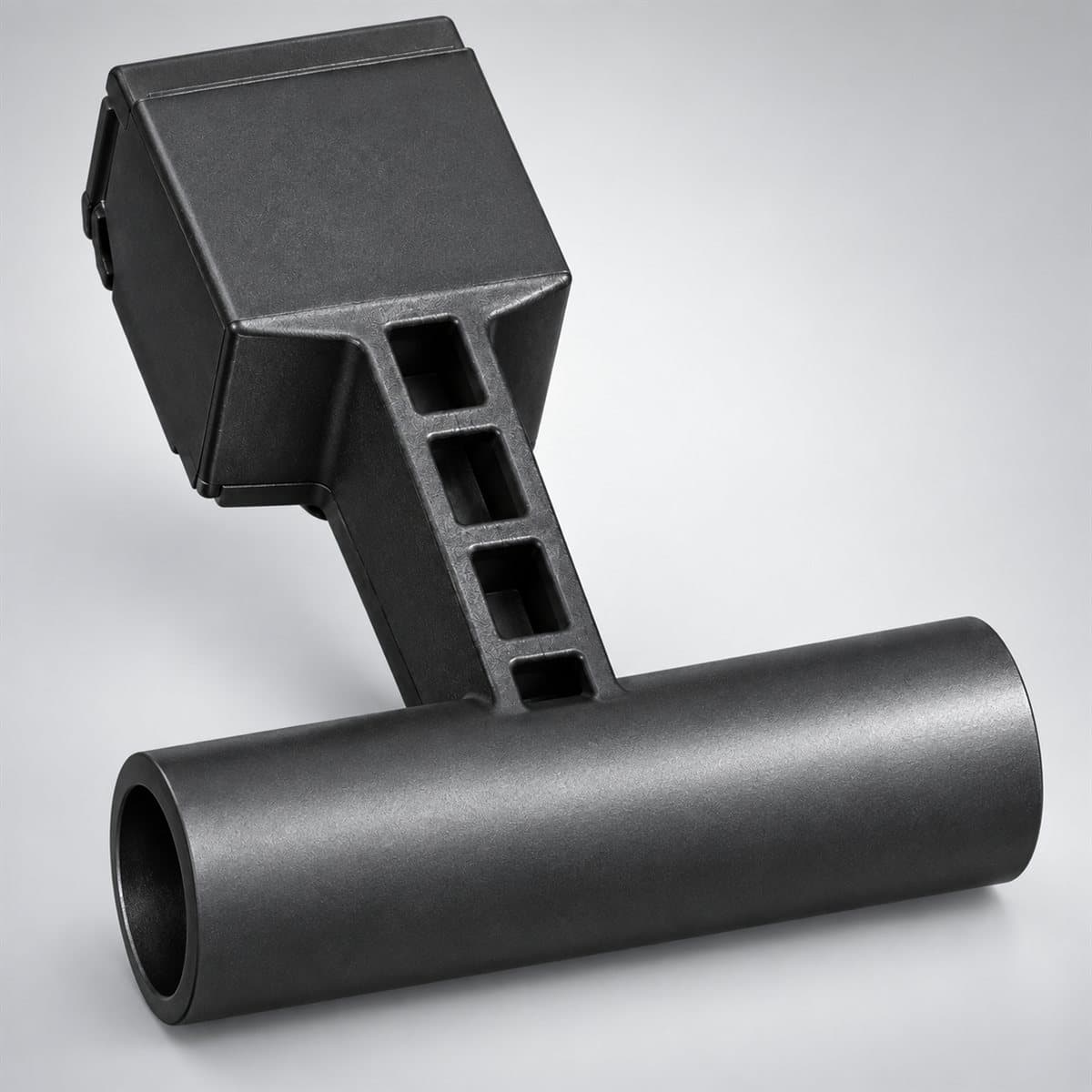 Nắp che đầu cực dài cho bộ nới rộng 52.5mm – ComPacT NSX Schneider chụp góc nghiêng 3/4, thấy rõ mặt và cạnh bên