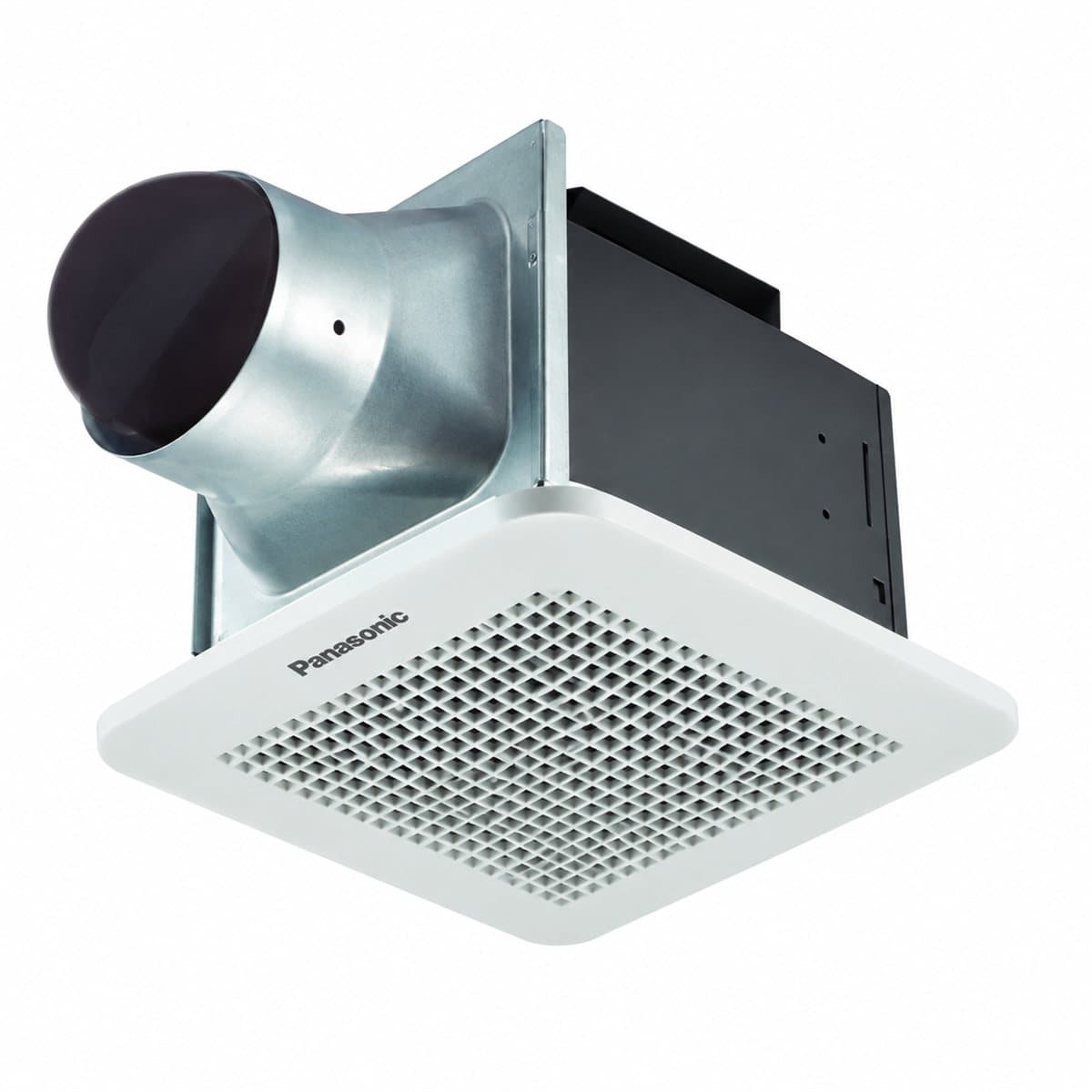 Quạt hút âm trần ống Ø100mm, 1 cấp tốc độ Panasonic trên nền trắng, ảnh sản phẩm chính diện