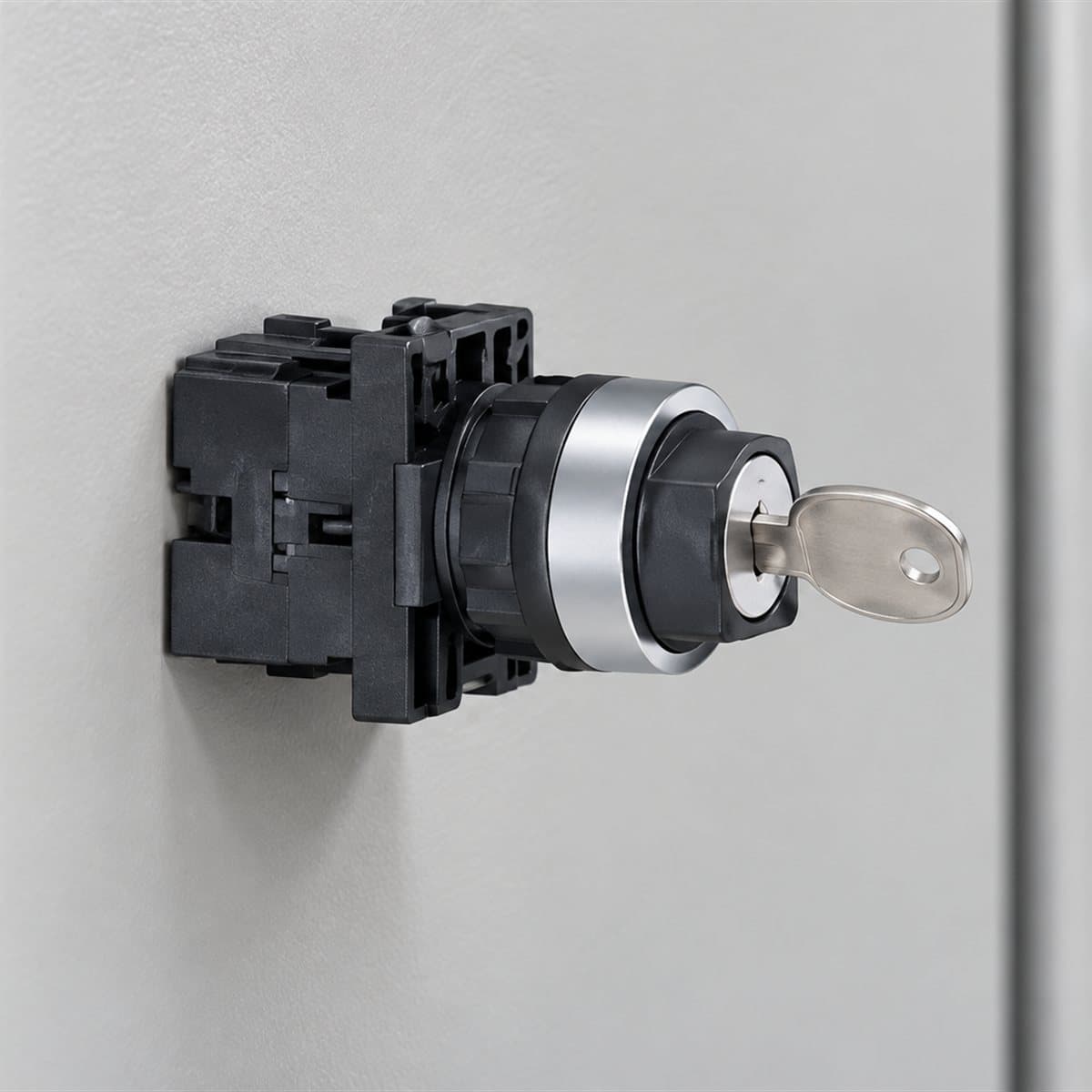 Công tắc xoay có khoá Harmony XA2 Ø22 Schneider đã lắp đặt trong nhà