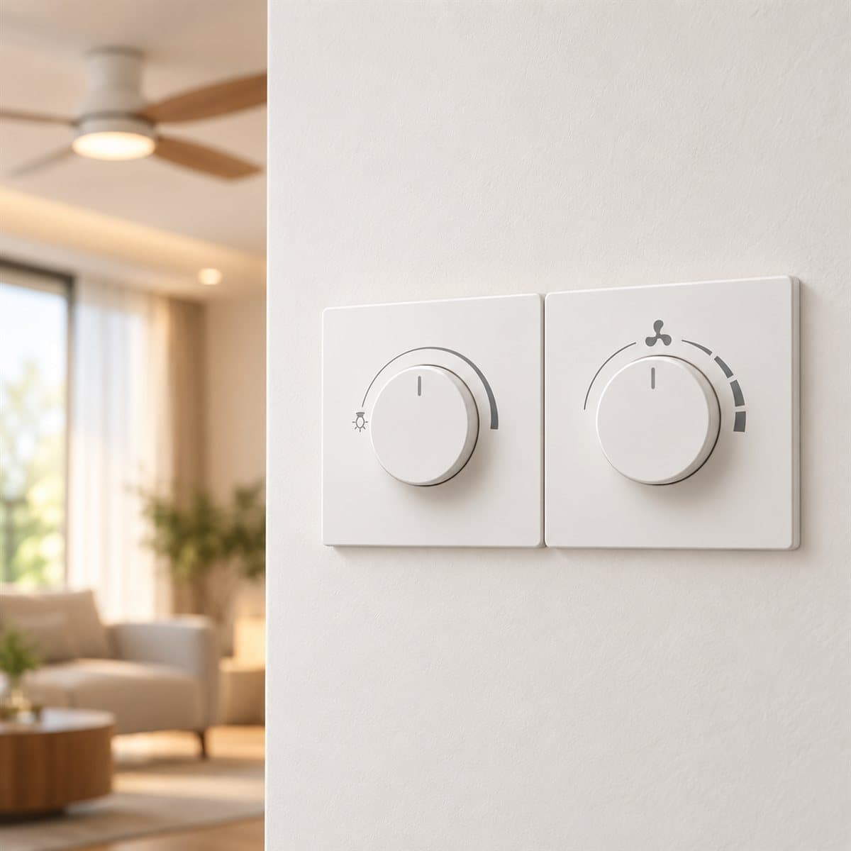 Bộ điều chỉnh đèn/quạt AvatarOn A Schneider đã lắp đặt trong nhà