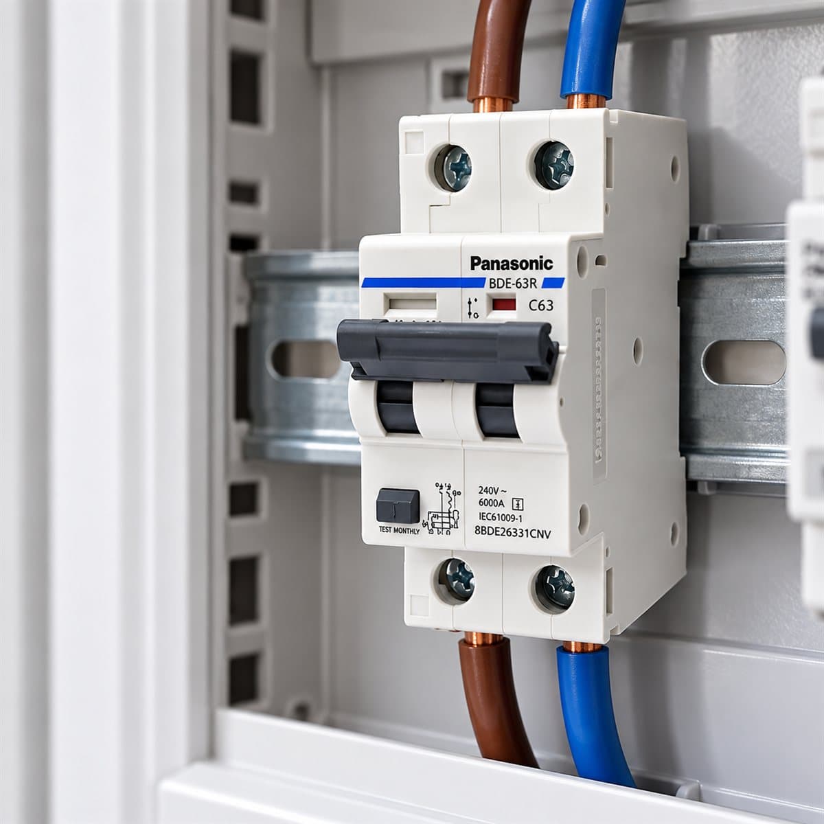Cầu dao chống rò RCBO DIN Panasonic đã lắp đặt trong nhà