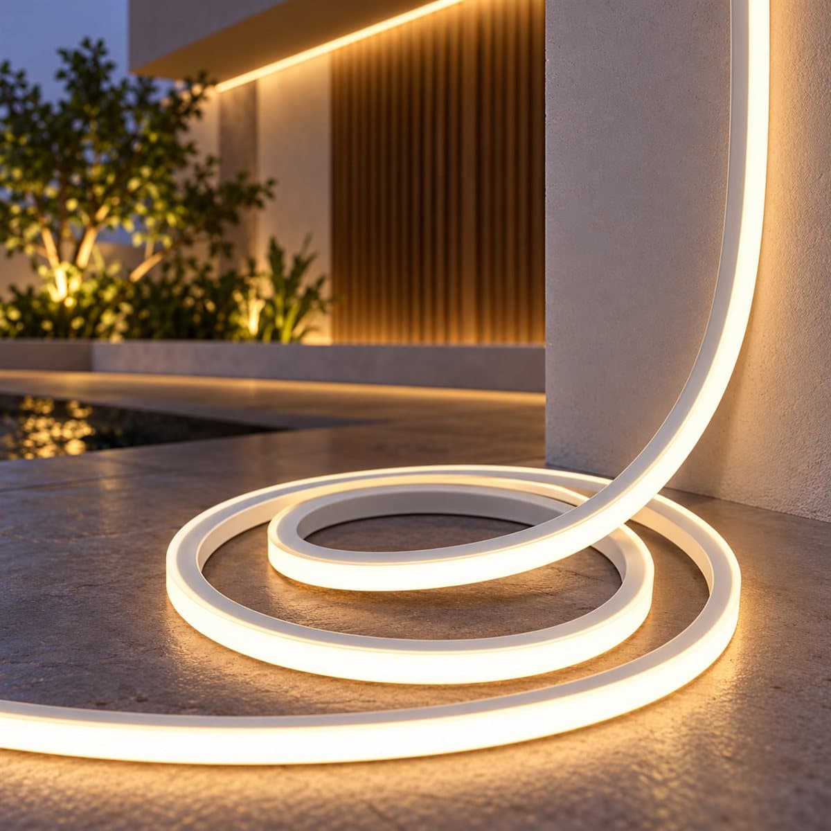 Đèn LED dây neon DC24V NSTT1010 Panasonic đã lắp đặt, đang chiếu sáng