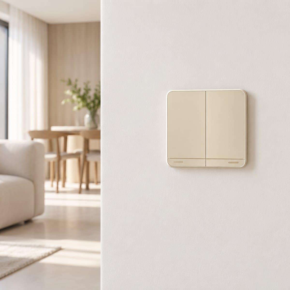 Công tắc đôi 16AX có LED AvatarOn Schneider đã lắp đặt trong nhà