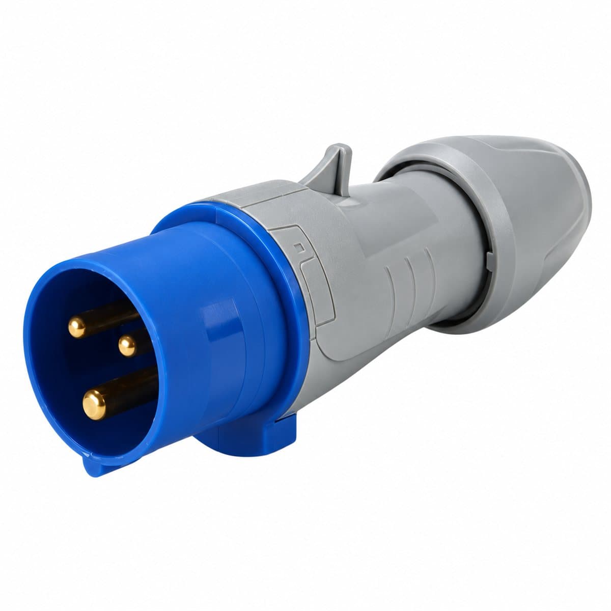 Phích cắm công nghiệp P17 Tempra Pro Legrand trên nền trắng, ảnh sản phẩm chính diện