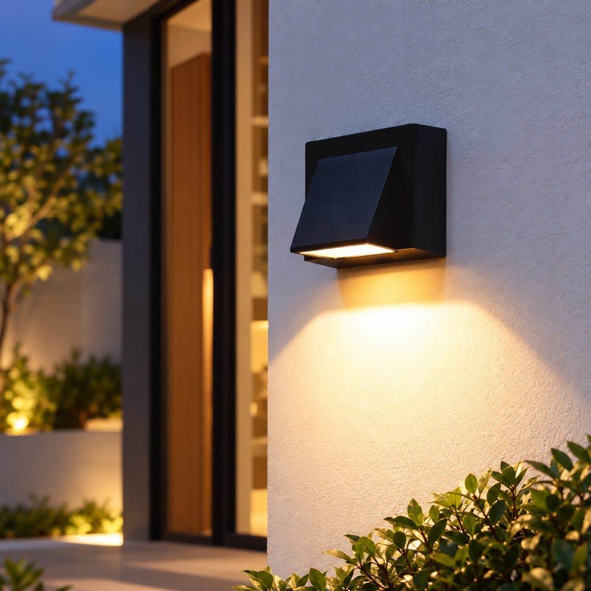 Đèn ngoài trời Stella NBLS04 Panasonic đã lắp đặt, đang chiếu sáng