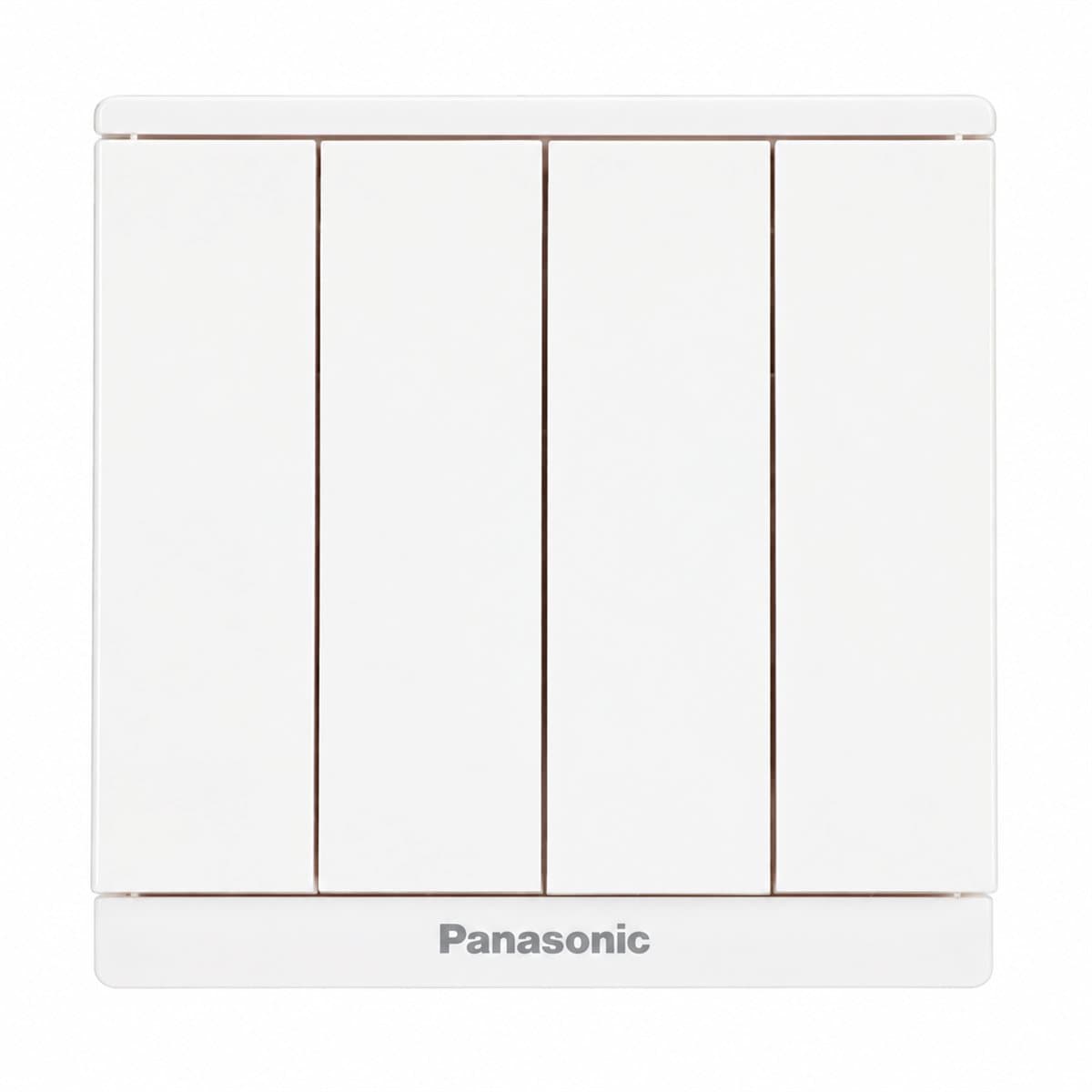 Bộ 4 công tắc C, 2 chiều, bắt vít Moderva Panasonic trên nền trắng, ảnh sản phẩm chính diện