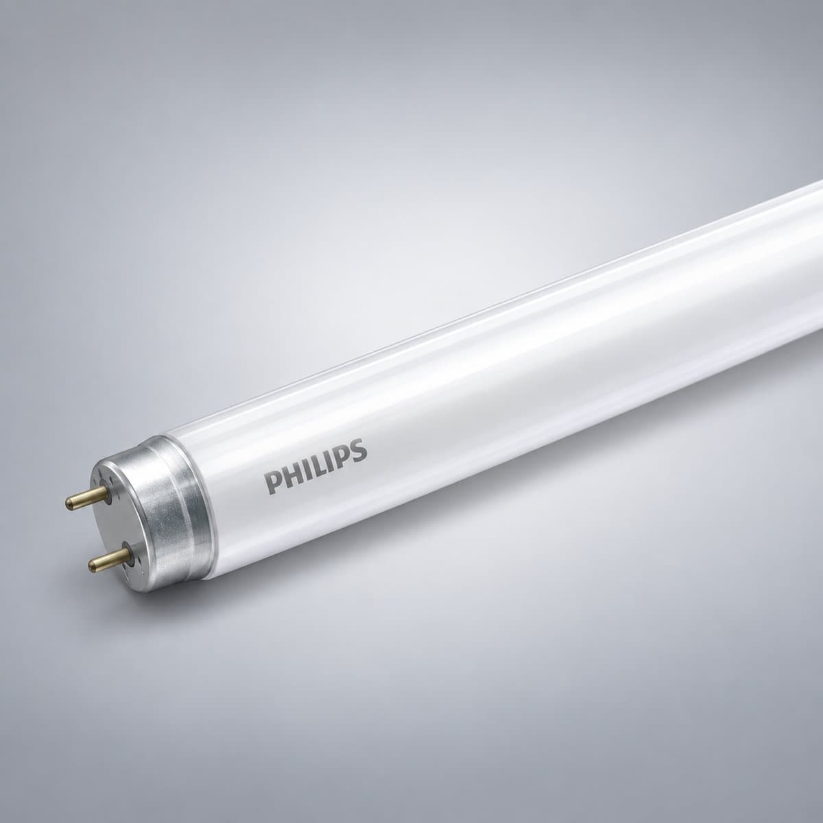 Bóng LED Tuýp Ecofit HO T8 Philips chụp góc nghiêng 3/4, thấy rõ thân và cạnh bên