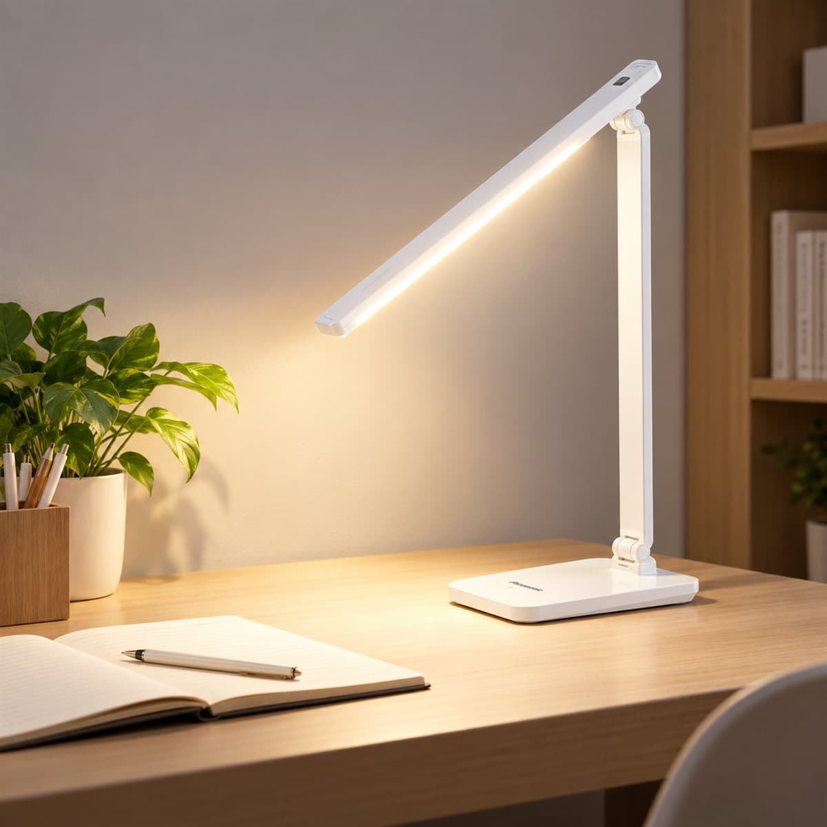 Đèn bàn LED Nessa NDKC618 Panasonic đã lắp đặt, đang chiếu sáng