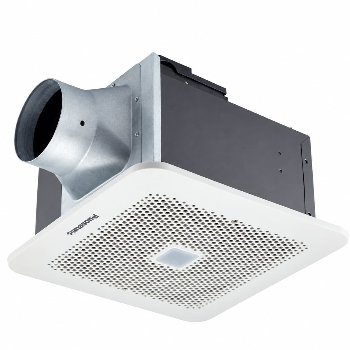 Quạt hút âm trần có sensor chuyển động & độ ẩm Panasonic trên nền trắng, ảnh sản phẩm chính diện
