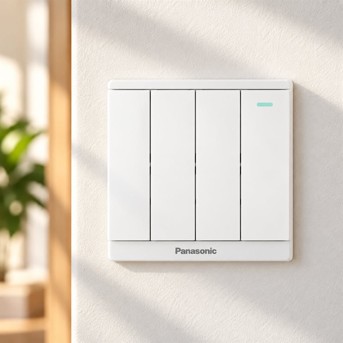 Bộ 4 công tắc C, 2 chiều, dạ quang Moderva Panasonic đã lắp đặt trong nhà