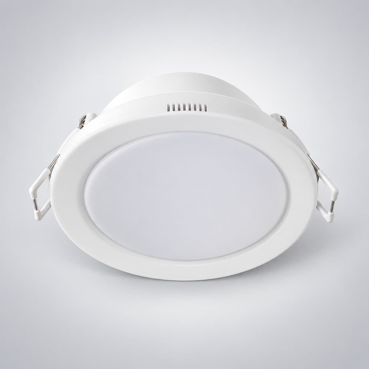 Đèn LED âm trần đổi màu Meson SSW Philips chụp góc nghiêng 3/4, thấy rõ thân và cạnh bên