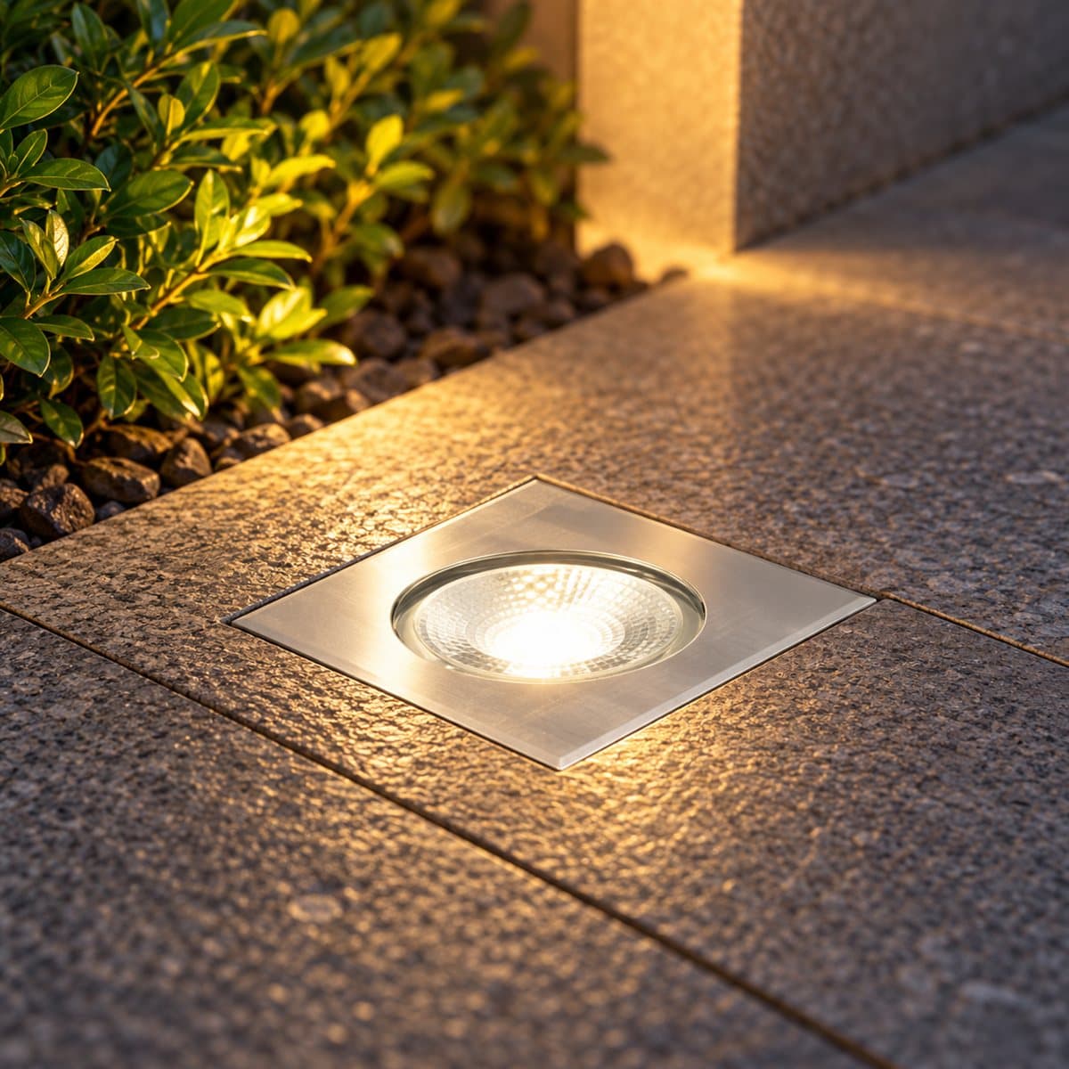 Đèn âm đất LED NGL2642 Panasonic đã lắp đặt, đang chiếu sáng