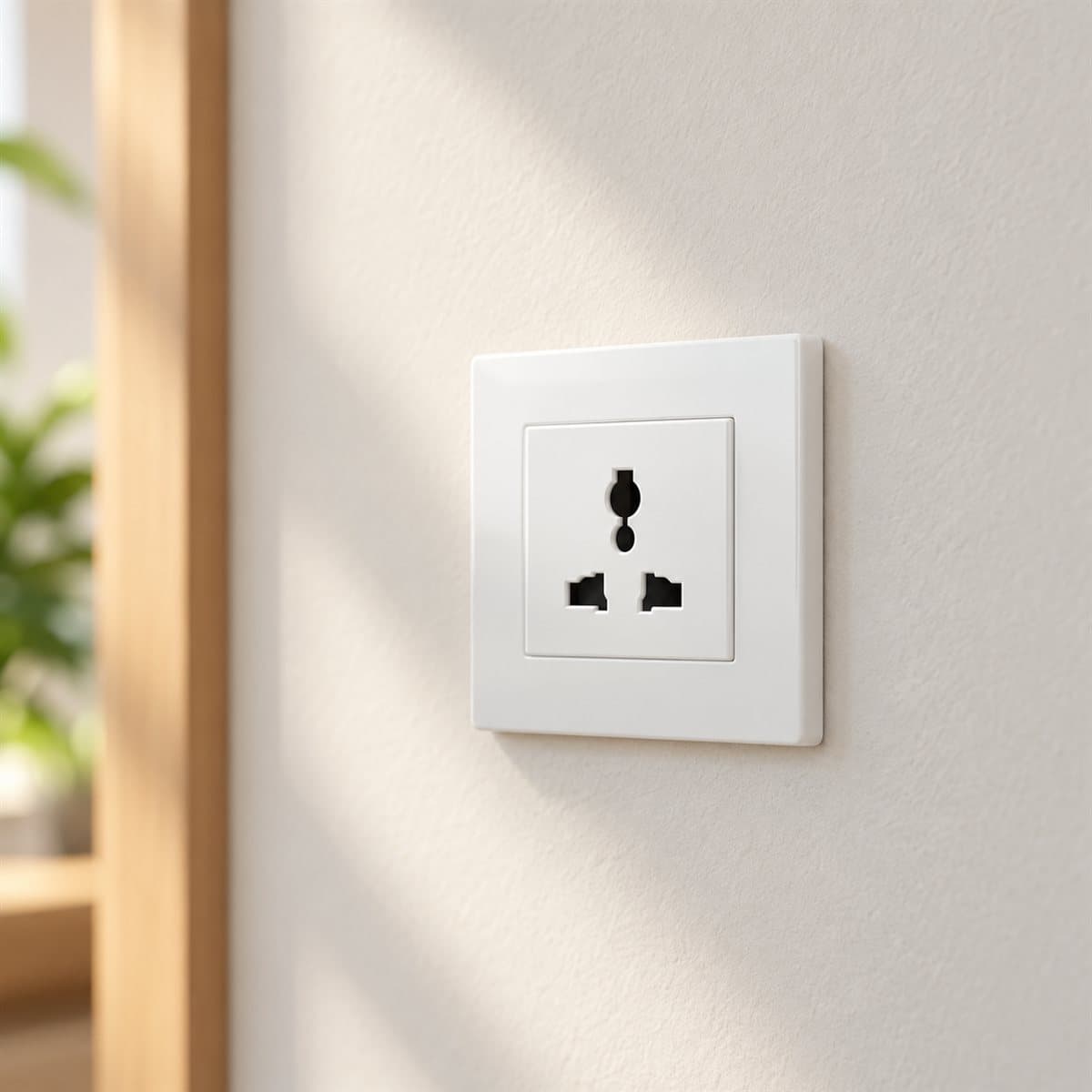Ổ cắm đa năng đơn Vivace Schneider đã lắp đặt trong nhà