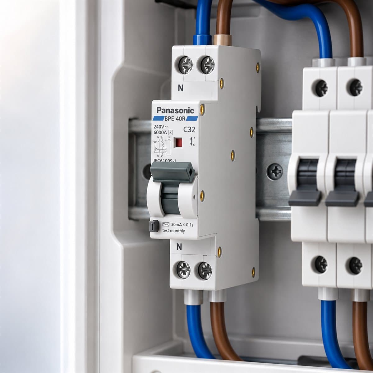 Cầu dao chống rò RCBO Compact Panasonic đã lắp đặt trong nhà