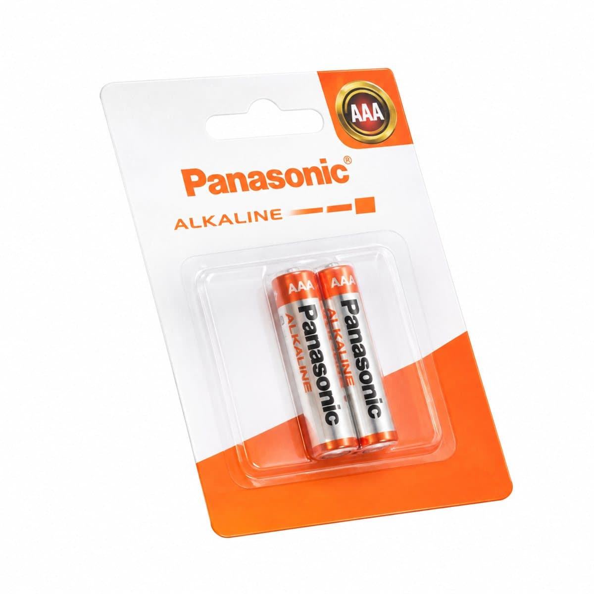 Đèn Pin alkaline AAA Panasonic trên nền trắng, ảnh sản phẩm chính diện