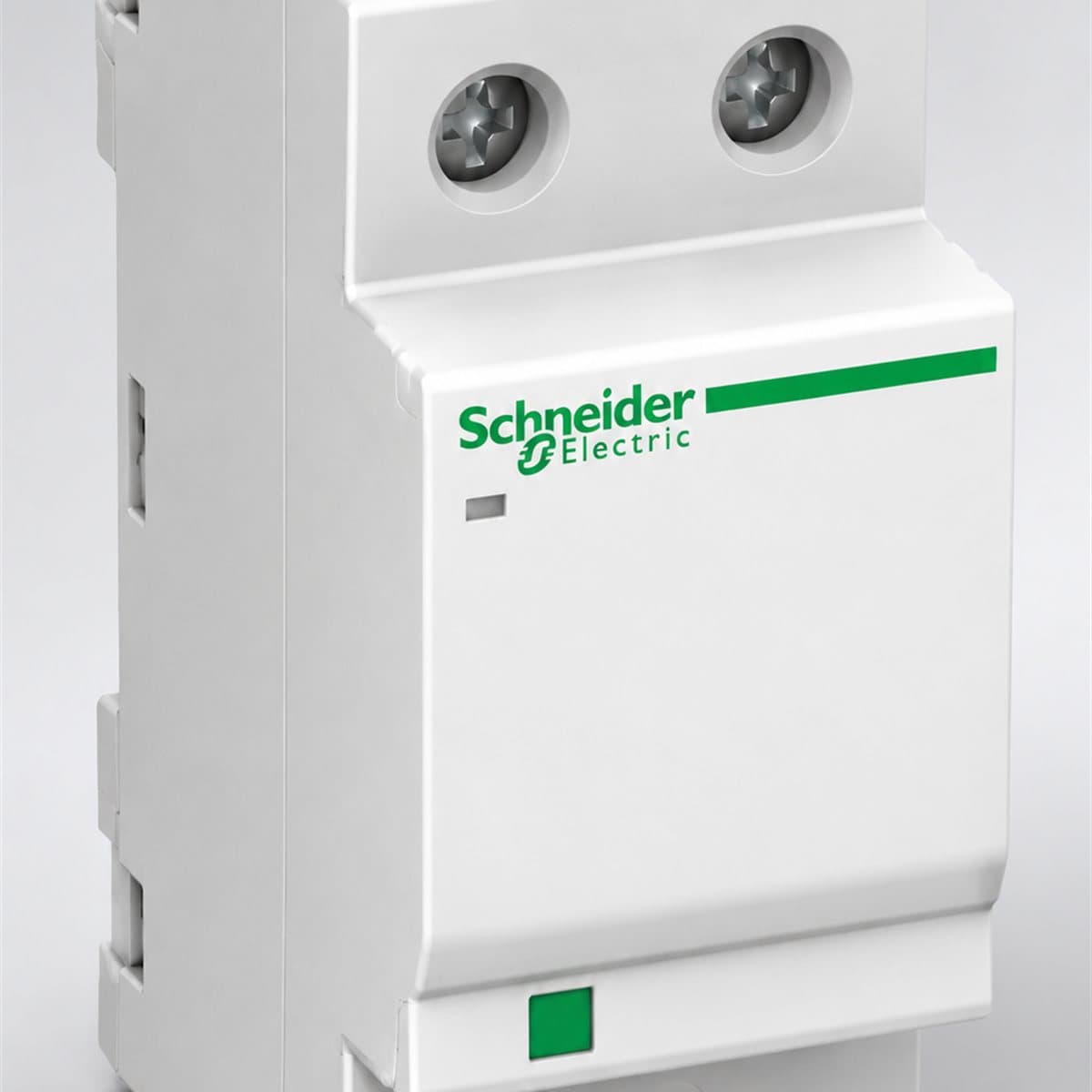 Chống sét lan truyền Acti9 iPF K Type 2 Schneider chụp góc nghiêng 3/4, thấy rõ mặt và cạnh bên