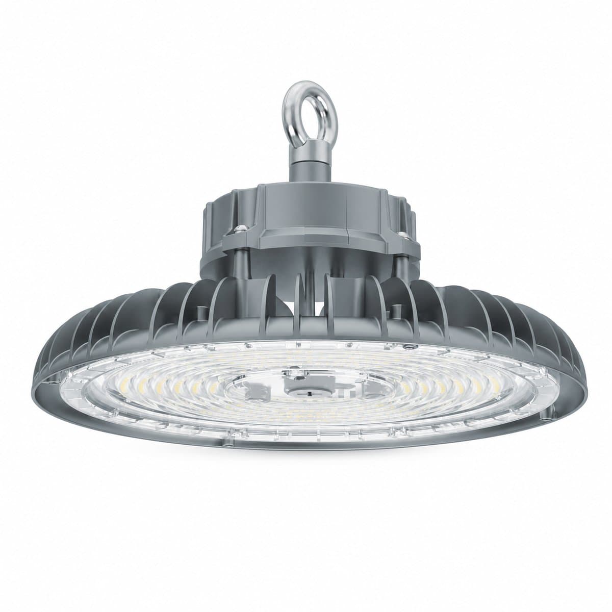 Đèn LEDCOMFO Highbay V4 trên nền trắng, ảnh sản phẩm chính diện
