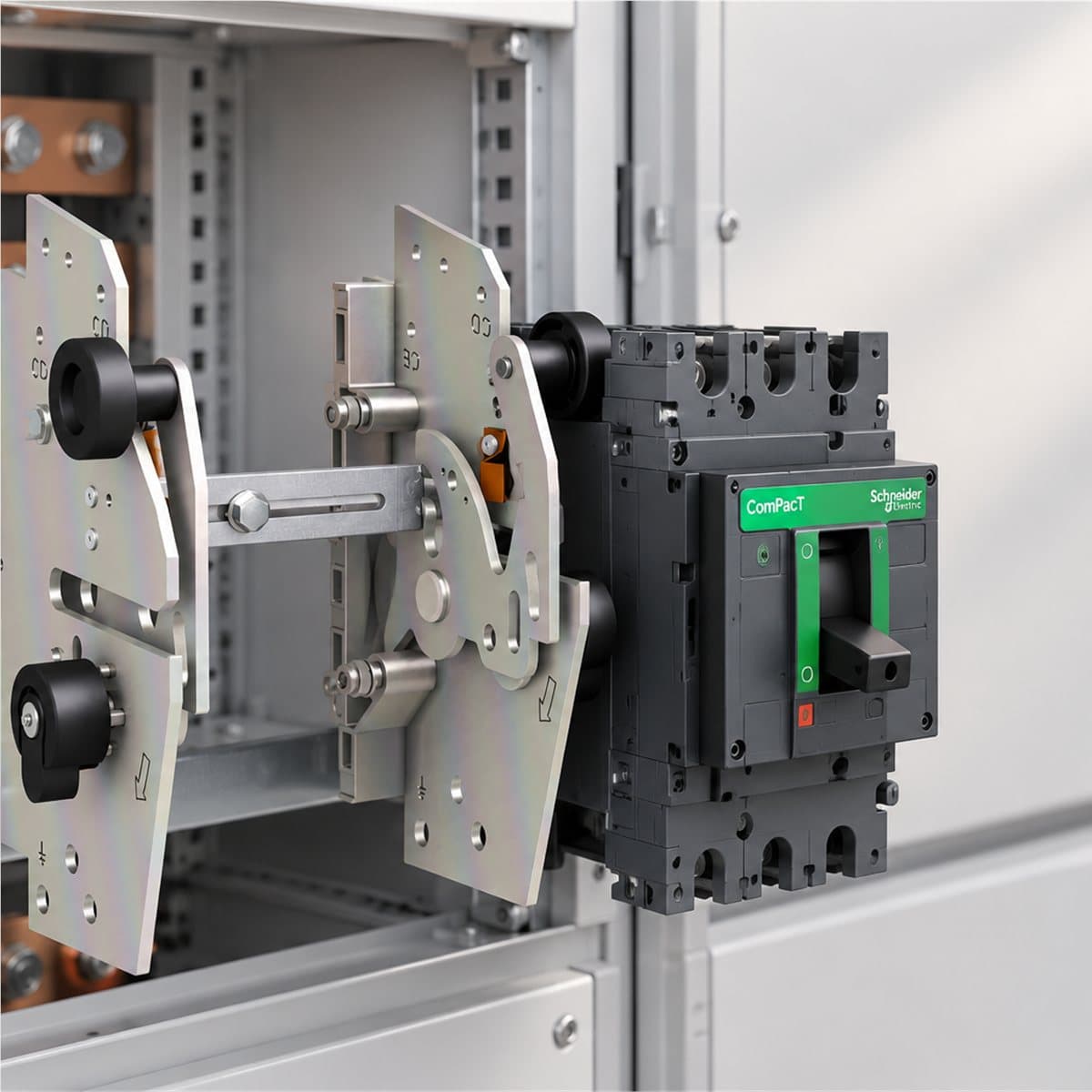 Tấm bên khung kéo rút cho đế ComPacT NSX Schneider đã lắp đặt trong nhà