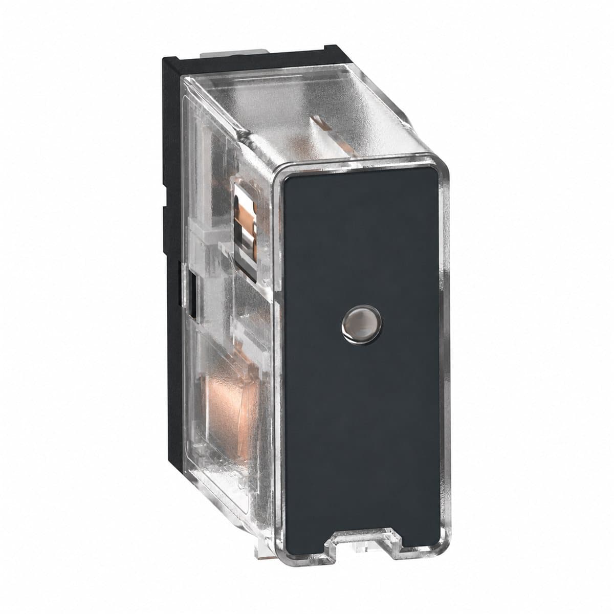 Rơ le RXG Basic Schneider trên nền trắng, ảnh sản phẩm chính diện