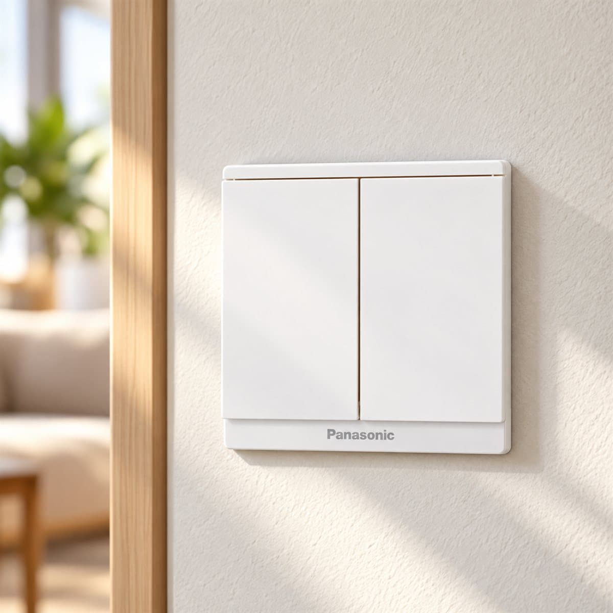 Bộ 2 công tắc B, 1 chiều, bắt vít Moderva Panasonic đã lắp đặt trong nhà
