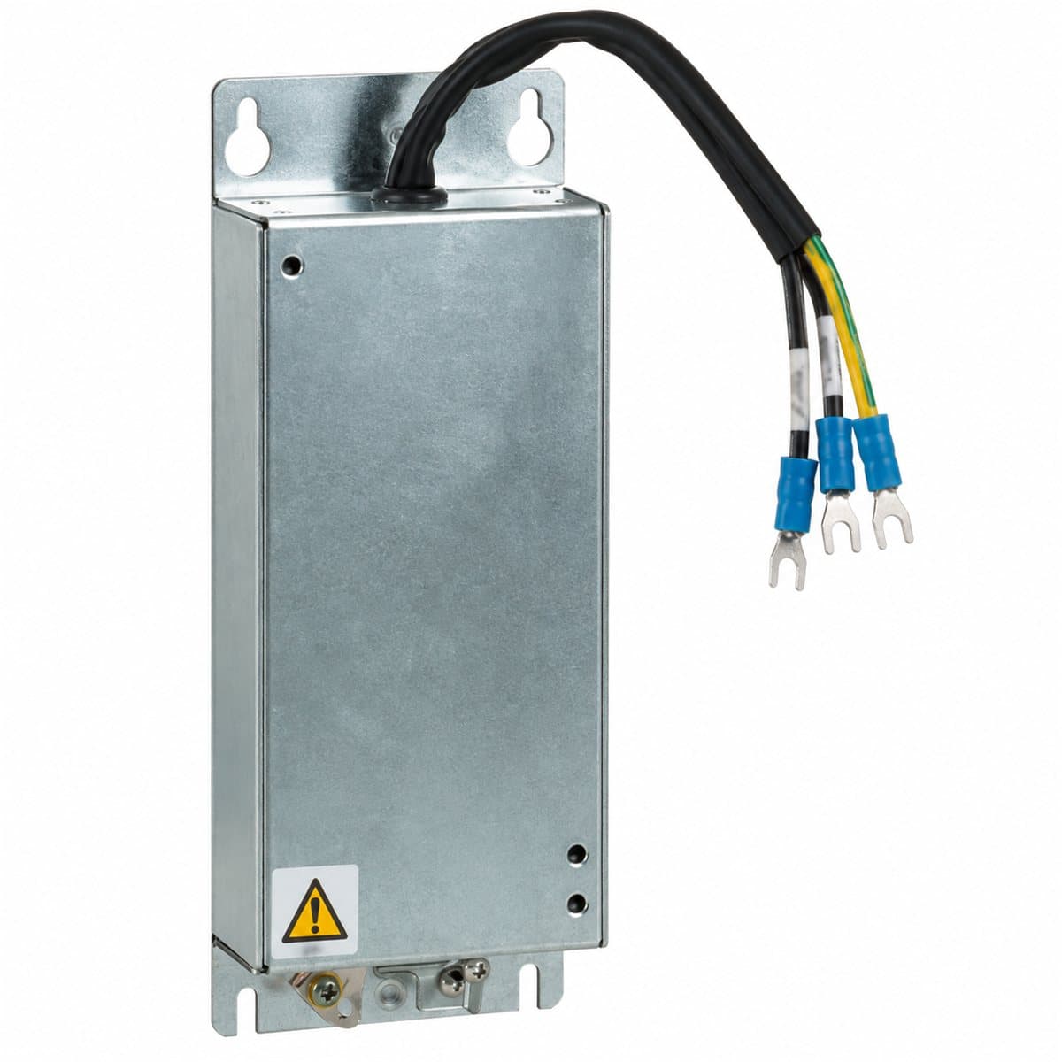 Bộ lọc EMC đầu vào cho Altivar 12 Schneider trên nền trắng, ảnh sản phẩm chính diện