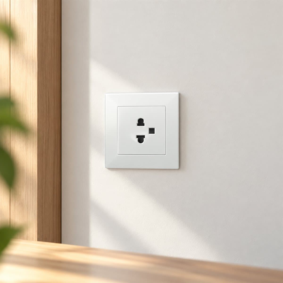 Ổ cắm 3 chấu đơn Vivace Schneider đã lắp đặt trong nhà