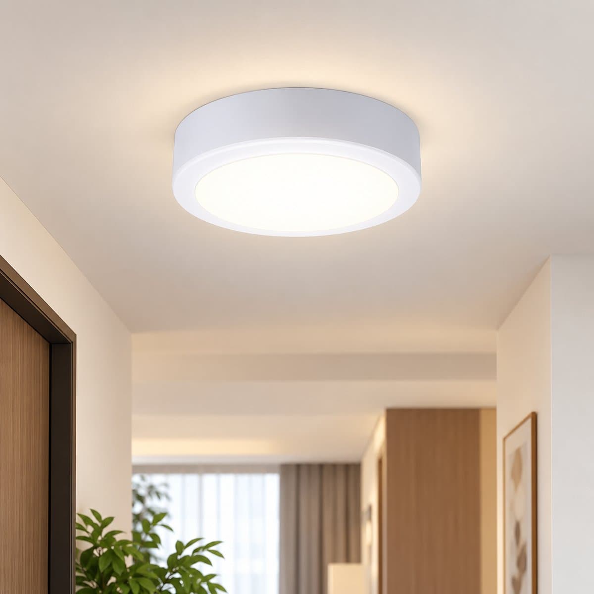 Đèn LED ốp nổi DN027C G3 tròn Philips đã lắp đặt, đang chiếu sáng