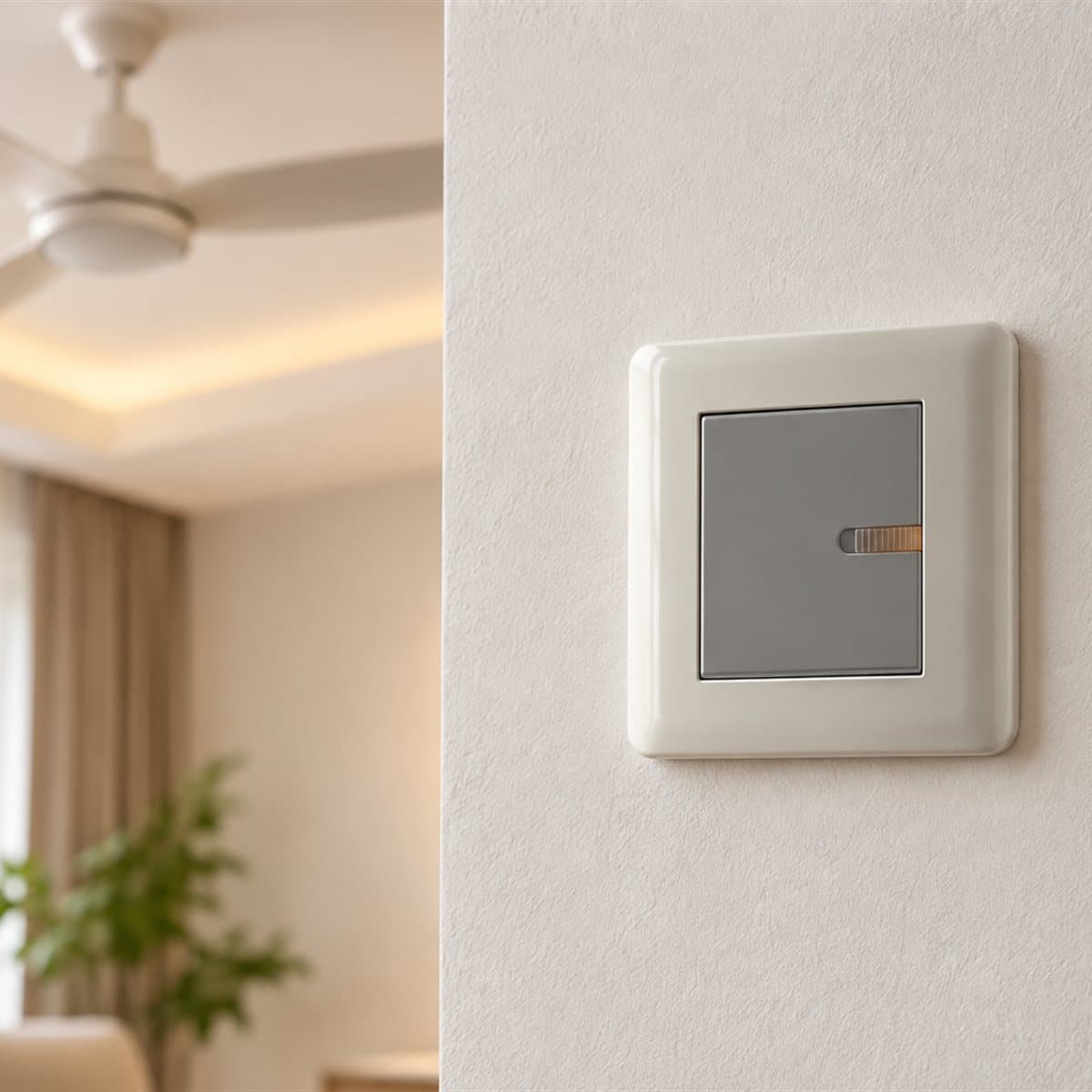 Bộ điều chỉnh đèn/quạt ZENcelo Schneider đã lắp đặt trong nhà
