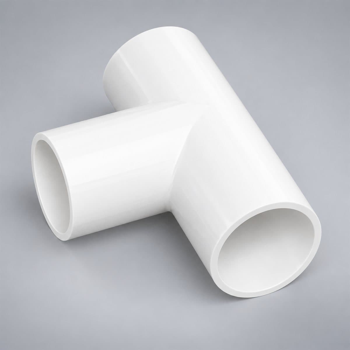 T nối cho ống ống luồn PVC Panasonic chụp góc nghiêng 3/4, thấy rõ mặt và cạnh bên