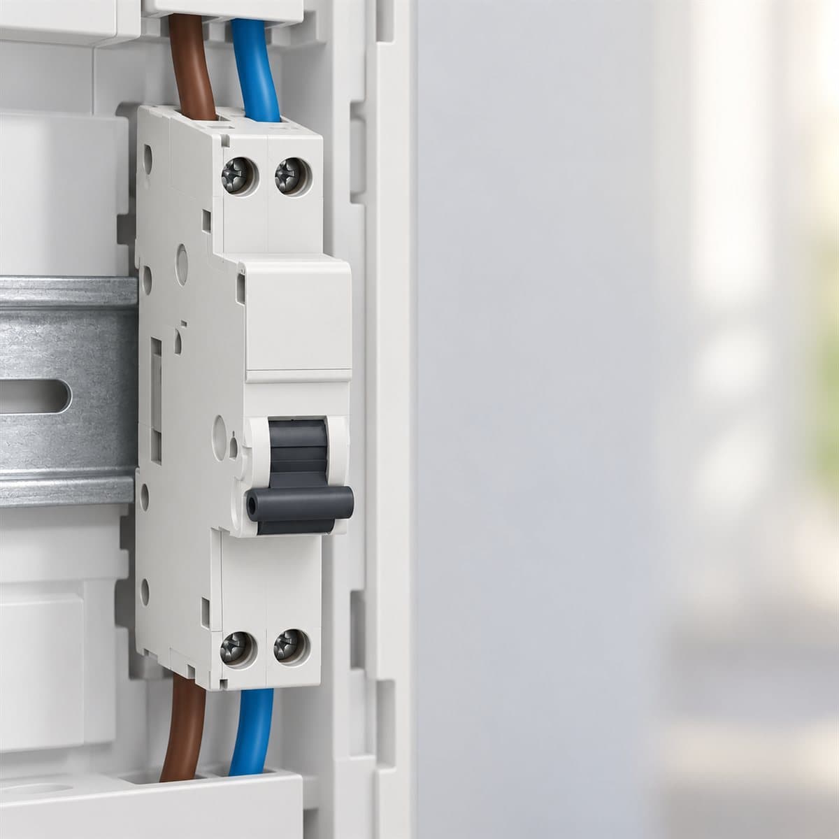 RCBO Easy9 Slim Schneider đã lắp đặt trong nhà