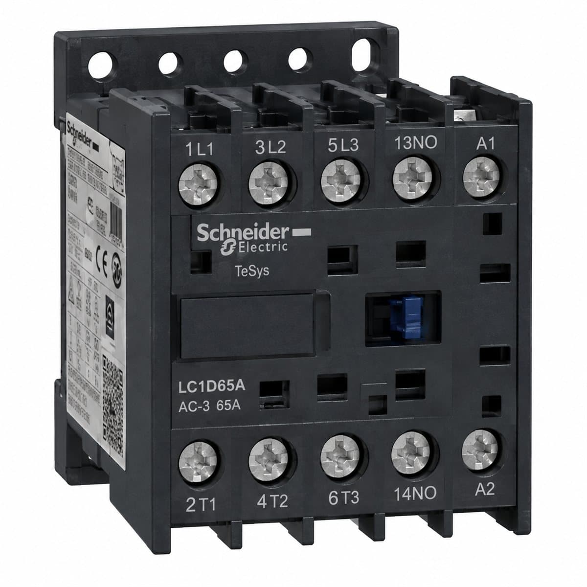 Contactor TeSys K Schneider trên nền trắng, ảnh sản phẩm chính diện
