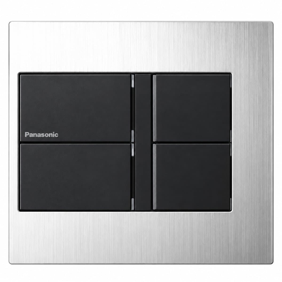 Bộ 4 công tắc có đèn báo Gen-X Panasonic trên nền trắng, ảnh sản phẩm chính diện