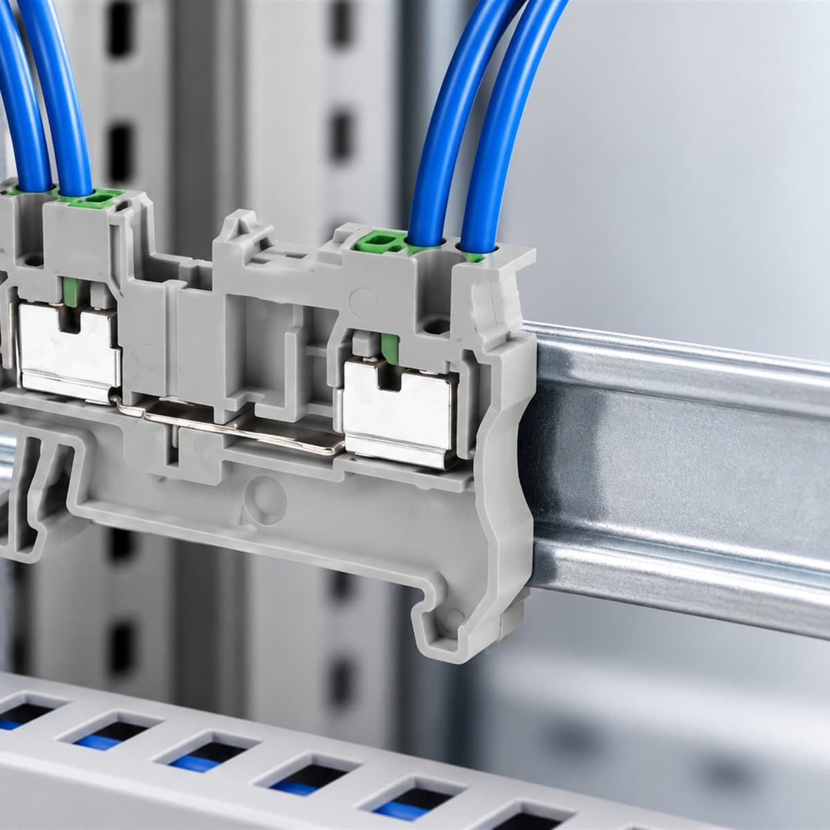 Cầu đấu dây push-in NSYTRP Schneider đã lắp đặt trong nhà