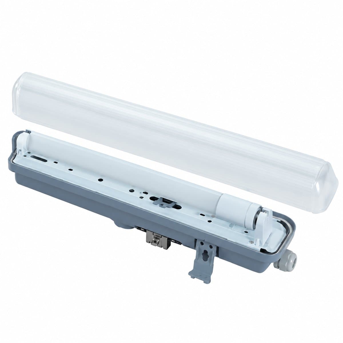 Đèn Máng đèn tuýp T8, máng đèn kín nước Panasonic trên nền trắng, ảnh sản phẩm chính diện