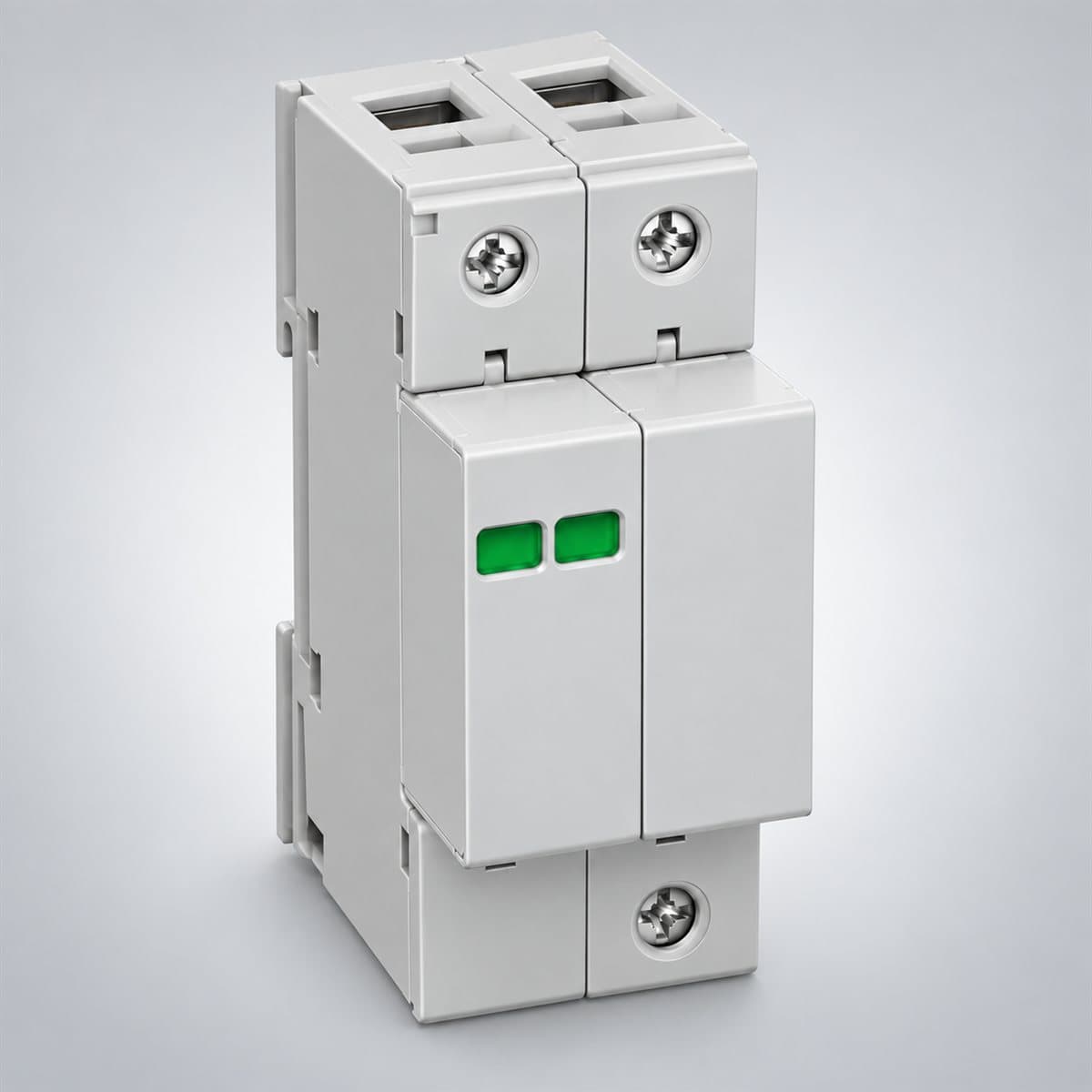 Chống sét lan truyền SPD Easy9 Schneider chụp góc nghiêng 3/4, thấy rõ mặt và cạnh bên