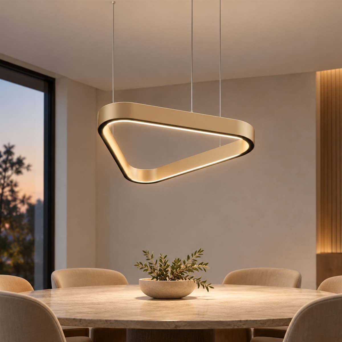 Đèn thả Lyra Tunable white Lumi đã lắp đặt, đang chiếu sáng