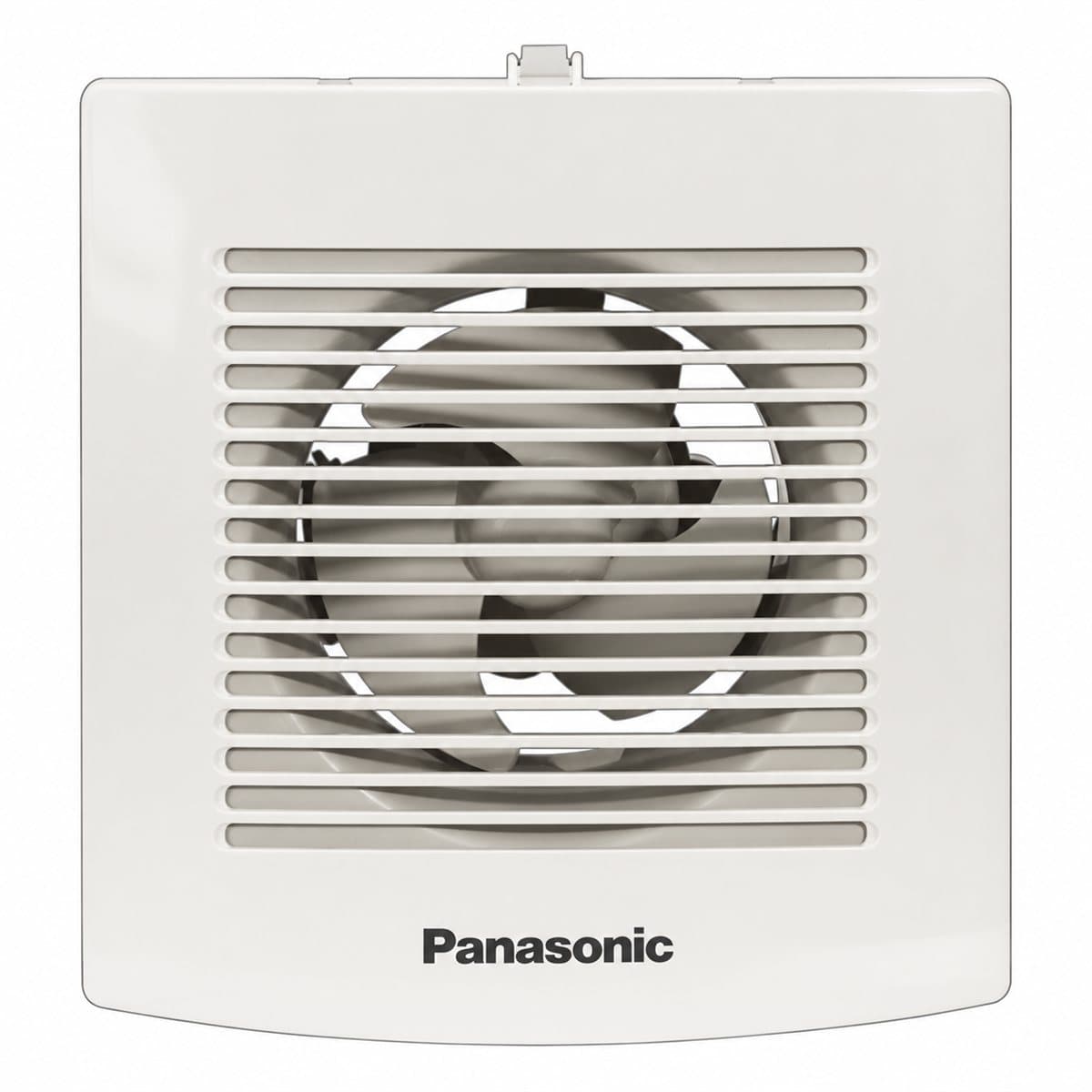 Quạt hút nhà tắm có lá lật Panasonic trên nền trắng, ảnh sản phẩm chính diện