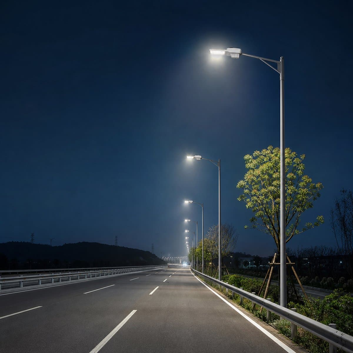 LEDENVO Streetlight Plus đã lắp đặt, ứng dụng urban road lighting, rural road lighting, commercial district road lighting, industrial areas road lighting, parking lot lighting, đang chiếu sáng