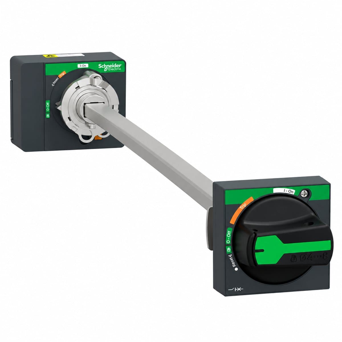 Tay xoay nối dài cho MCCB ComPacT NSXm Schneider trên nền trắng, ảnh sản phẩm chính diện