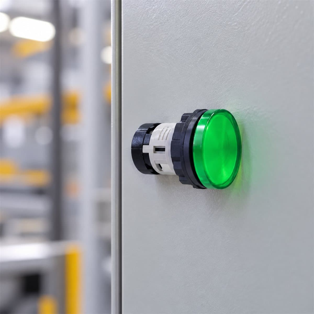 Đèn báo Harmony XB7 Ø22 vành nhựa Schneider đã lắp đặt trong nhà