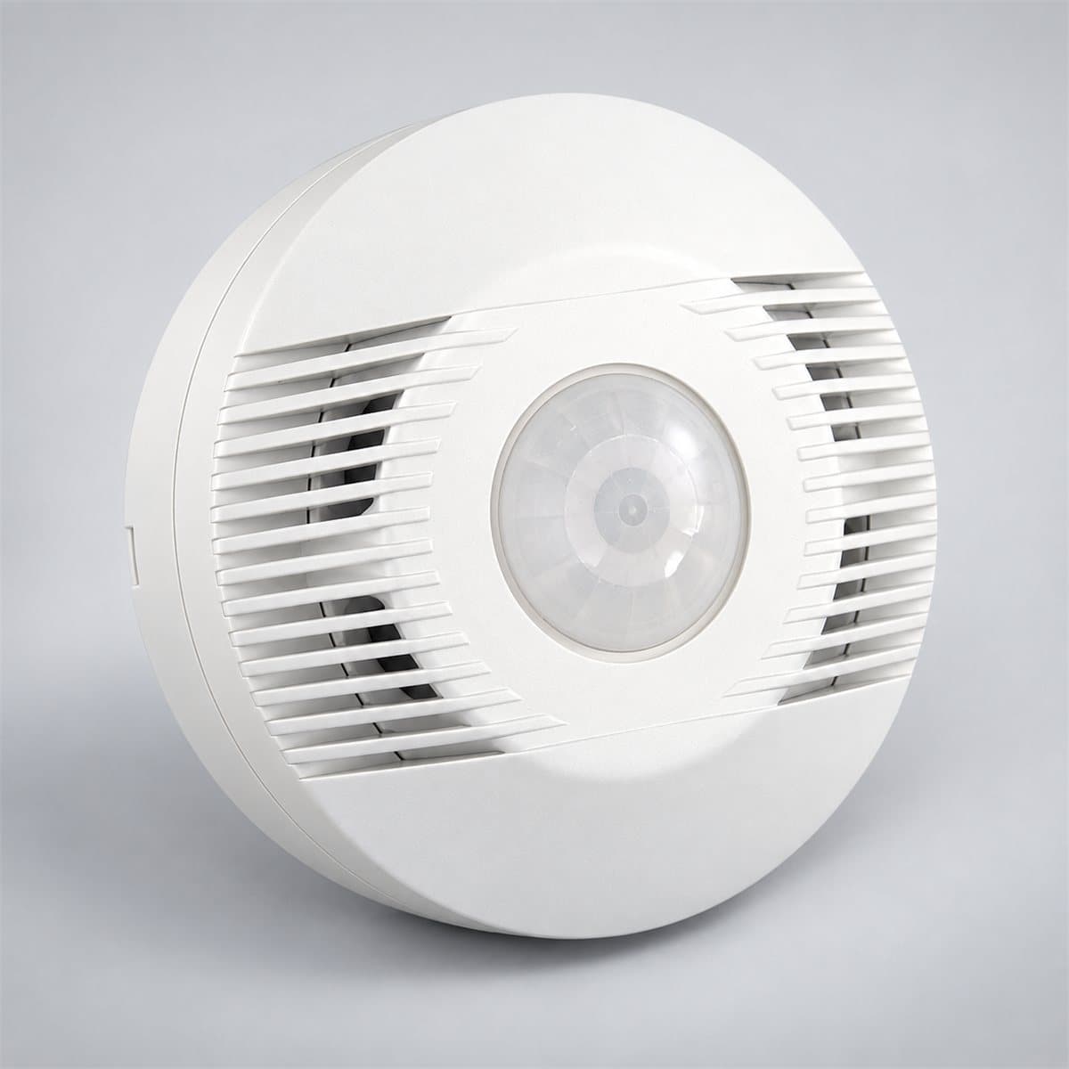 Cảm biến hồng ngoại và siêu âm Schneider chụp góc nghiêng 3/4, thấy rõ mặt và cạnh bên