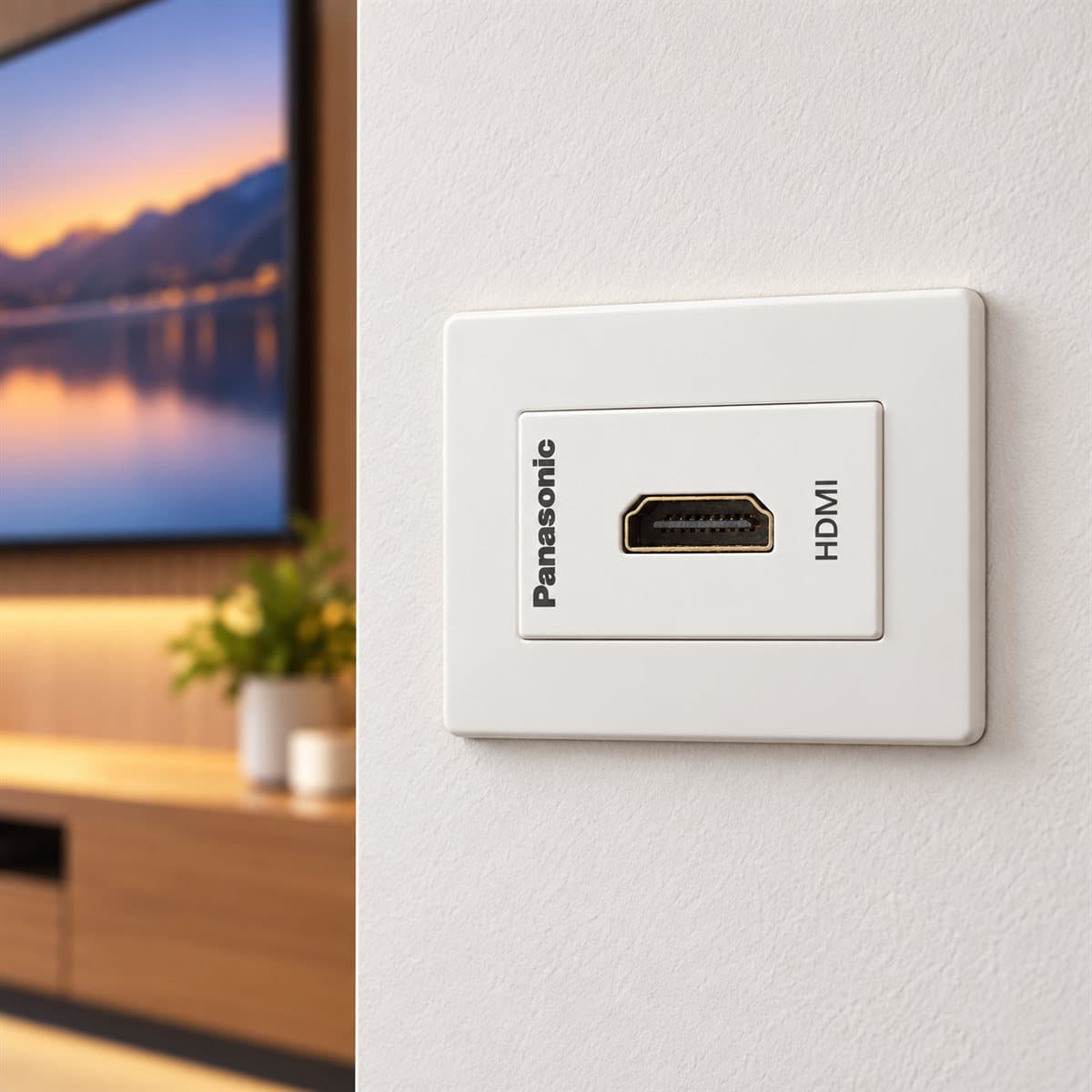 Ổ cắm HDMI Full Color Wide Panasonic đã lắp đặt trong nhà