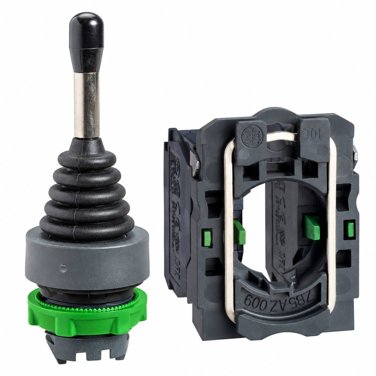 Cần điều khiển joystick Harmony XD 1 tốc độ Schneider trên nền trắng, ảnh sản phẩm chính diện